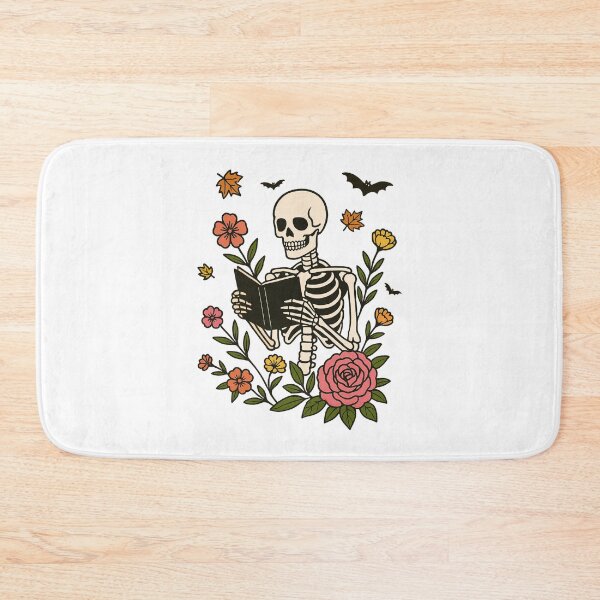Item preview, Skeleton Reading Among Autumn Flowers designed and sold by QuietBloom80.