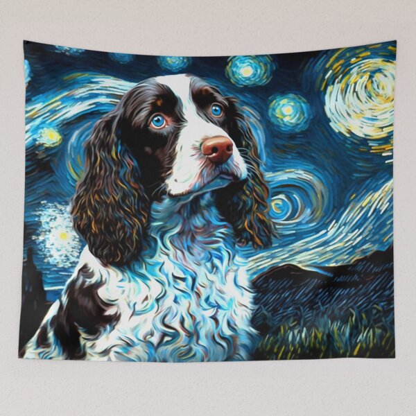 Item preview, A Springer Spaniel Starry Night, Adorable Springer Spaniel Puppy designed and sold by Orianah.
