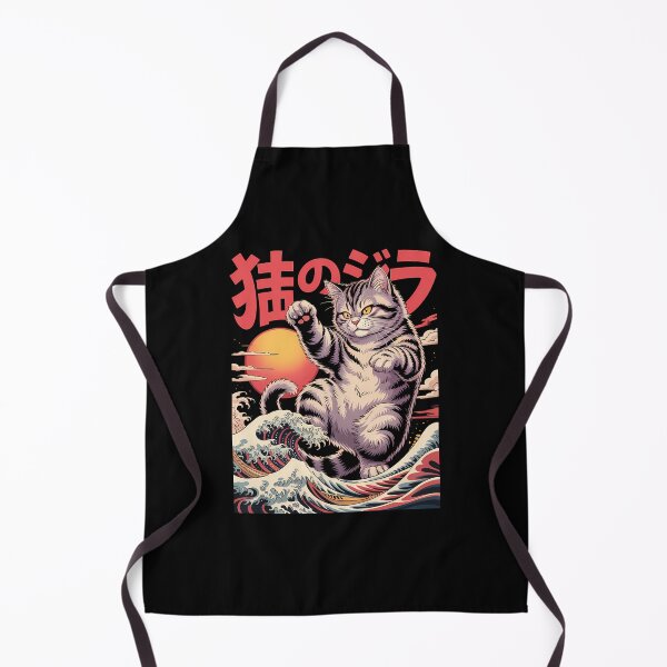Item preview, CatZilla Japanese Wave Art Funny Giant Cat Kaiju Sunset designed and sold by Snoopko.