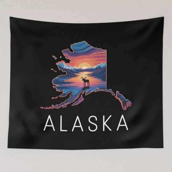 Item preview, Alaskan Moose Animal Alaska Map designed and sold by ValerieRodrigue.