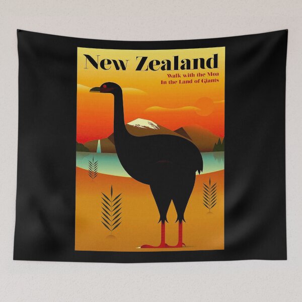 Artikelvorschau, NEUSEELAND: Weinlese Moa-riesiger Vogel-Tourismus-Druck entworfen und verkauft von posterbobs.