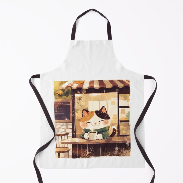 Item preview, Cute Cat Enjoying Coffee at Cozy Cafe Illustration designed and sold by Taisumu.