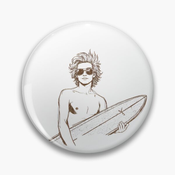 Item preview, Cool Retro Surfer – Sketchy Line Art Surf Illustration designed and sold by The Sandy Design Store.