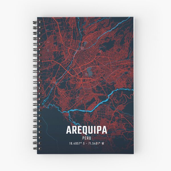 Item preview, Arequipa Red & Blue Minimalist Map designed and sold by HomeLivingCo.