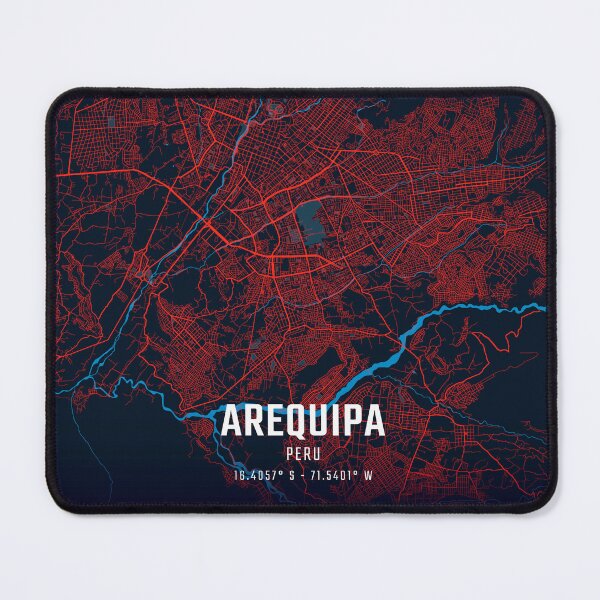 Item preview, Arequipa Red & Blue Minimalist Map designed and sold by HomeLivingCo.