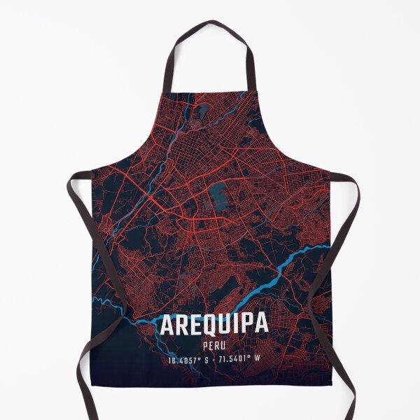 Item preview, Arequipa Red & Blue Minimalist Map designed and sold by HomeLivingCo.
