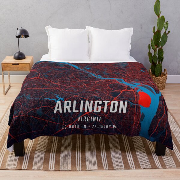 Item preview, Arlington Red & Blue Minimalist Map designed and sold by HomeLivingCo.