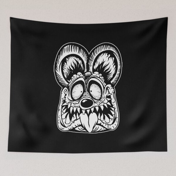 Item preview, Ratfink Monster Head Black White Line  designed and sold by Witchwayto254.