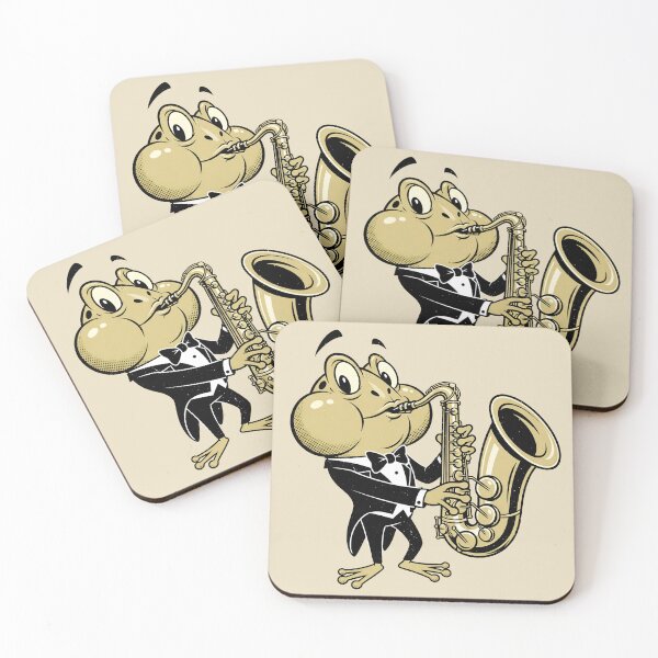 Item preview, Jazz Frog Playing Saxophone – Cute Musician Illustration designed and sold by Imaginationbeyond.
