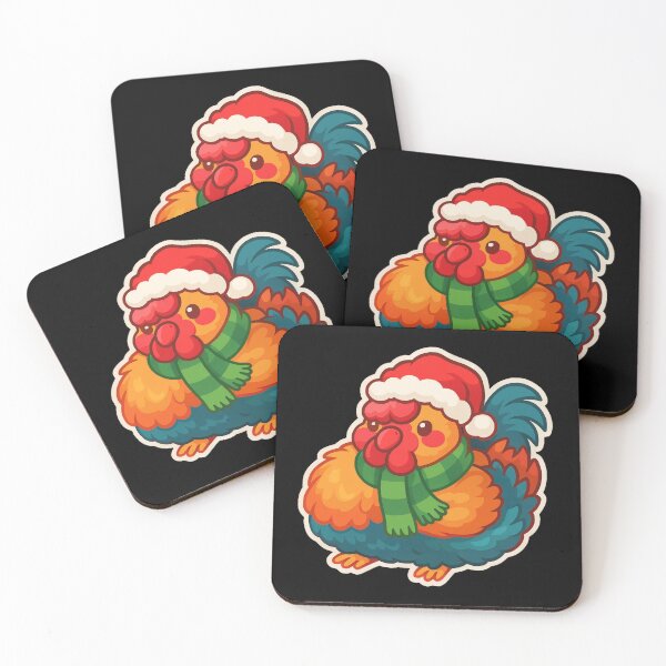 Item preview, Copy of Merry Cluckmas Funny Chubby Rooster Christmas  designed and sold by Maryna_Reine.