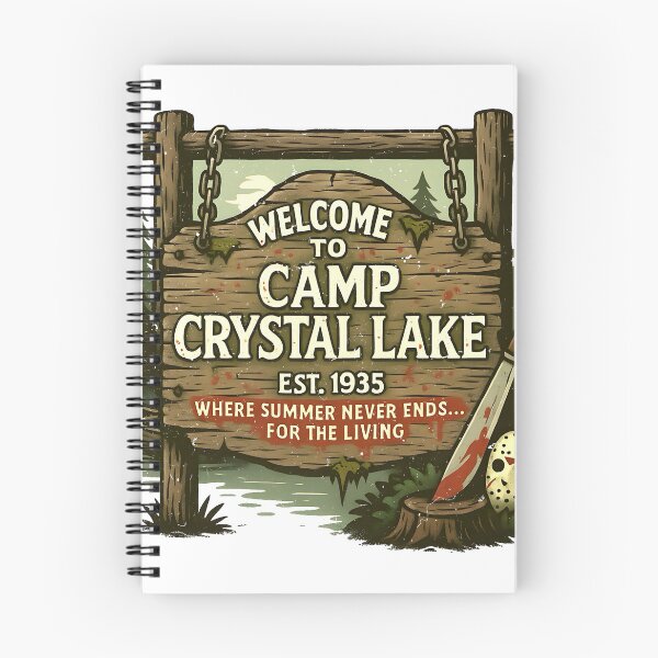 Item preview, Camp Crystal Lake Horror Sign Friday the 13th Parody designed and sold by unboxdesign.