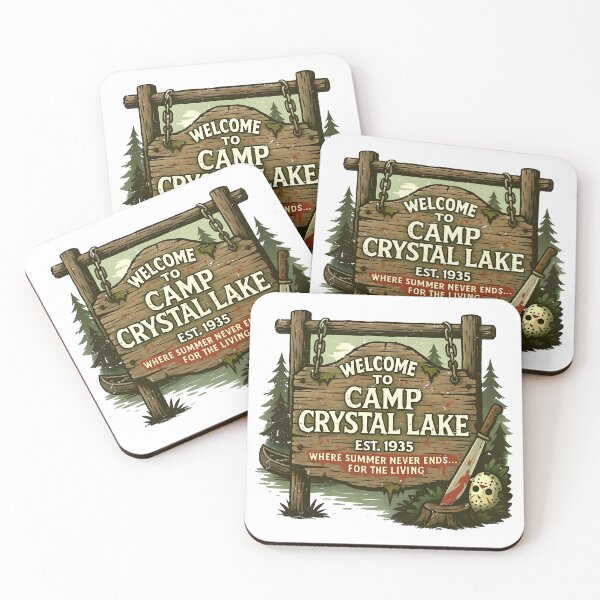 Item preview, Camp Crystal Lake Horror Sign Friday the 13th Parody designed and sold by unboxdesign.