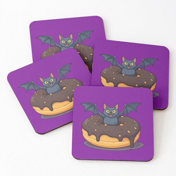Item preview, Cute Bat Sitting on Chocolate Donut – Halloween Dessert designed and sold by Ivy-Triggs.