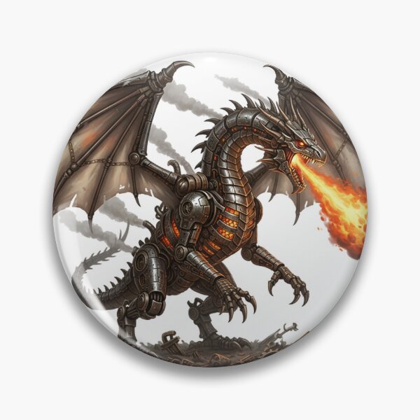 Item preview, Engine of Ember – Steampunk Fire-Breathing Dragon designed and sold by ValeronPrints.