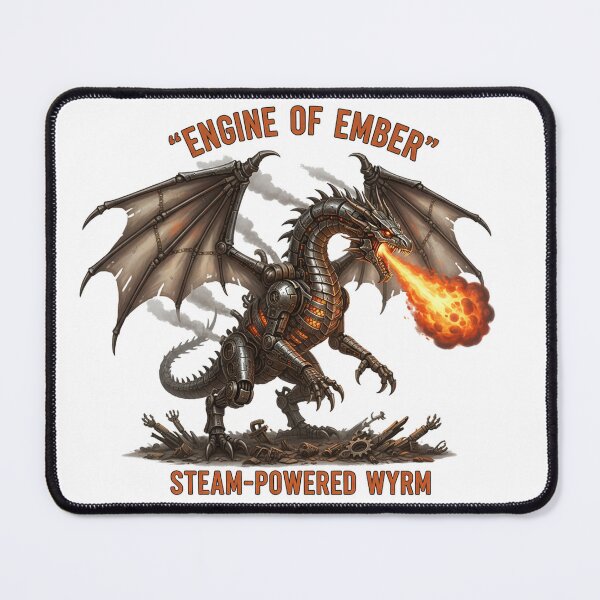 Item preview, Engine of Ember – Steampunk Fire-Breathing Dragon designed and sold by ValeronPrints.