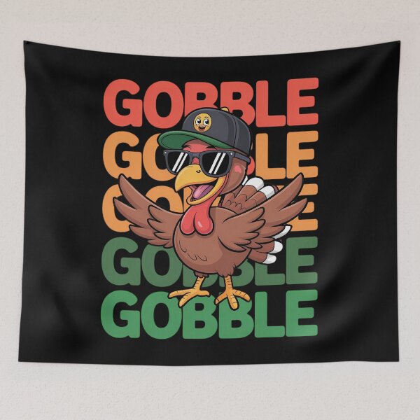 Item preview, Gobble Gobble Gobble Funny Turkey Thanksgiving designed and sold by Sunset4Bones.