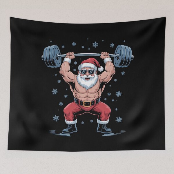 Item preview, Santa Weightlifting Christmas Fitness Gym Deadlift Xmas designed and sold by savrmiller.
