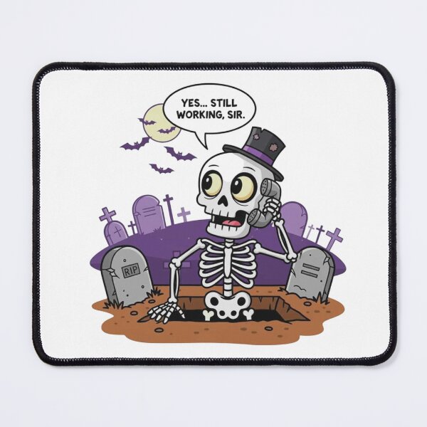 Item preview, Overworked Skeleton on a Call designed and sold by AyraShoppe.