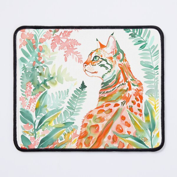 Item preview, Watercolor Ginger Tabby Cat With Plants designed and sold by xiao xuans.