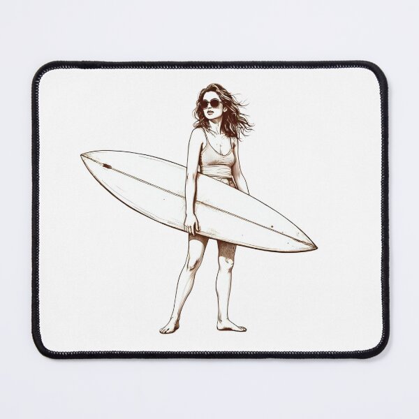 Item preview, Cool Retro Surfer Girl – Sketchy Line Art Beach Illustration designed and sold by The Sandy Design Store.