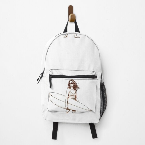Item preview, Cool Retro Surfer Girl – Sketchy Line Art Beach Illustration designed and sold by The Sandy Design Store.