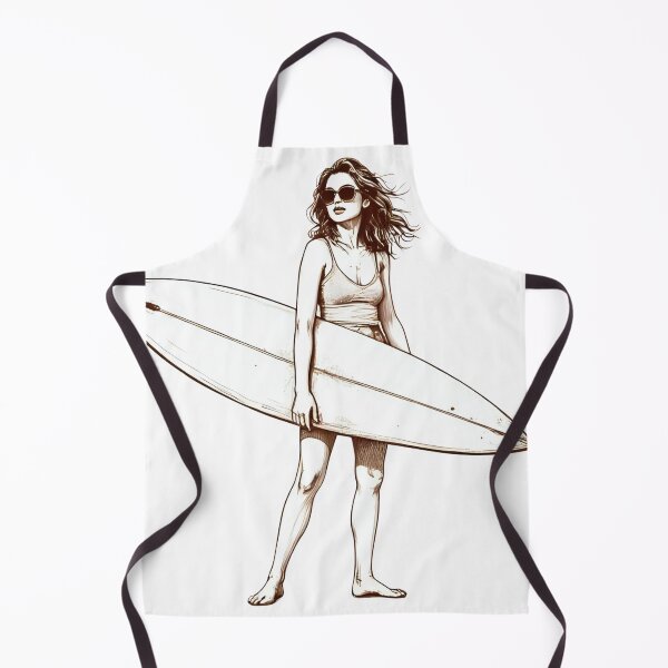 Item preview, Cool Retro Surfer Girl – Sketchy Line Art Beach Illustration designed and sold by The Sandy Design Store.