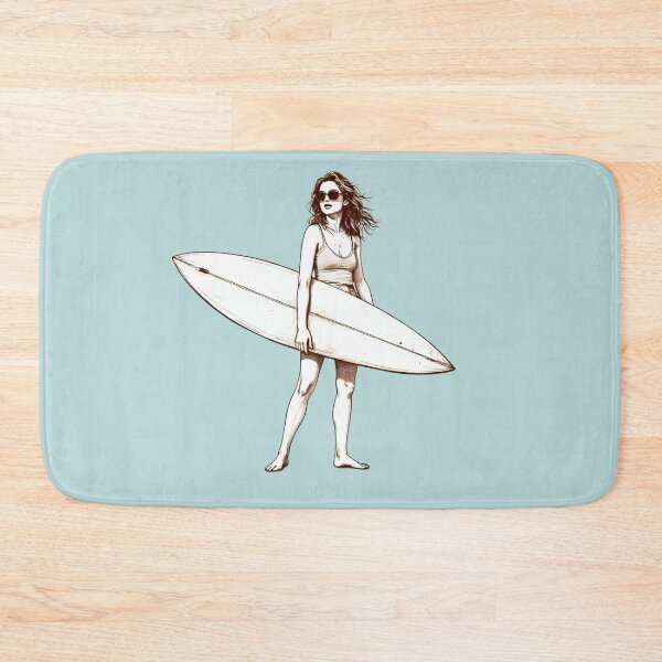 Item preview, Cool Retro Surfer Girl – Sketchy Line Art Beach Illustration designed and sold by The Sandy Design Store.