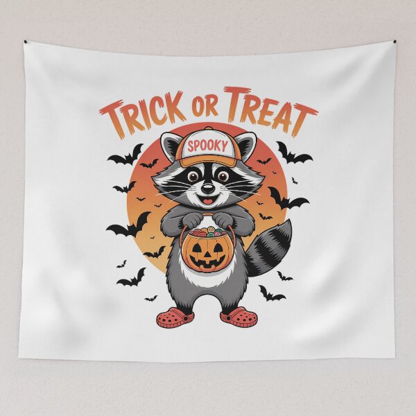 Item preview, Trick Or Treat Spooky Raccoon Feral Halloween designed and sold by Sunset4Bones.