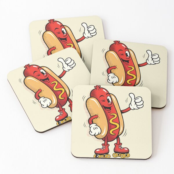 Item preview, Cool Hotdog on Roller Skates – Funny Retro Food Cartoon designed and sold by Imaginationbeyond.