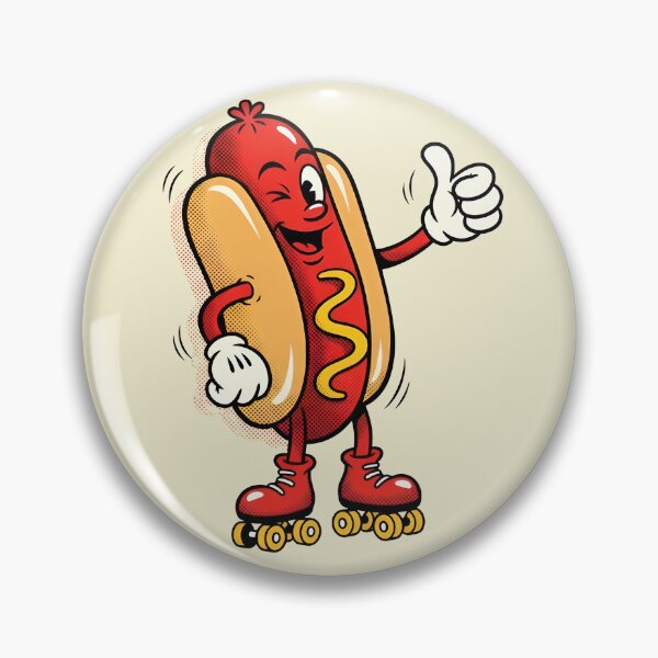 Item preview, Cool Hotdog on Roller Skates – Funny Retro Food Cartoon designed and sold by Imaginationbeyond.