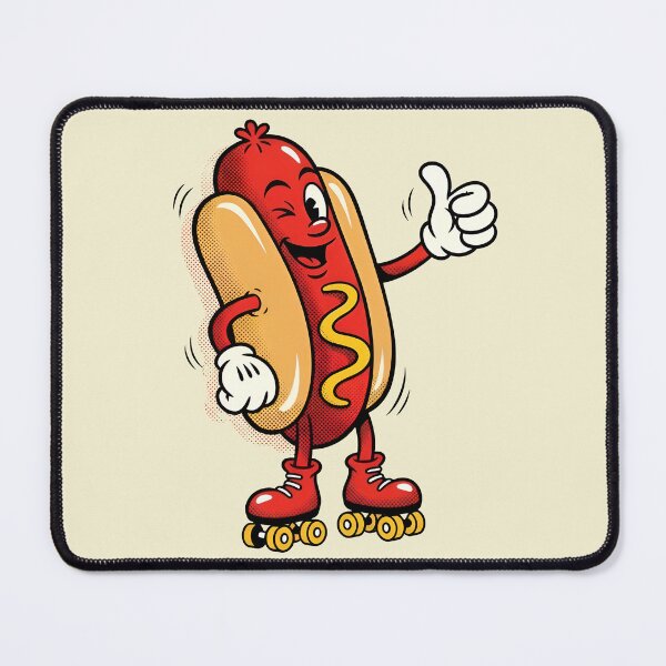Item preview, Cool Hotdog on Roller Skates – Funny Retro Food Cartoon designed and sold by Imaginationbeyond.