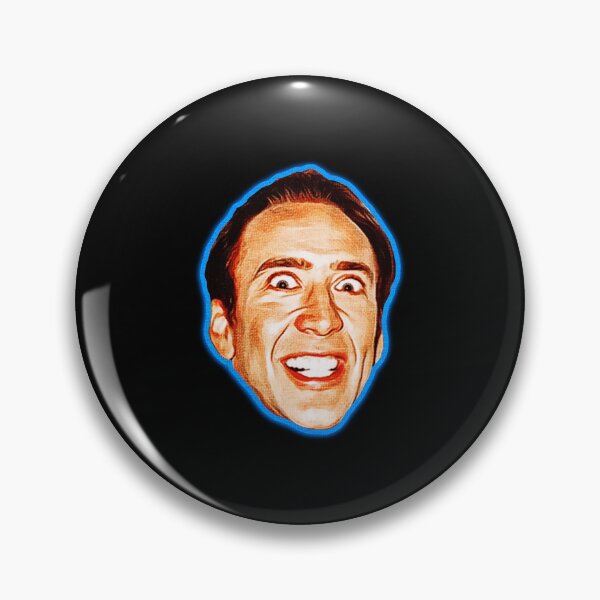 Item preview, Nicolas Cage Crazy Face Meme Neon Outline Head designed and sold by Boondocks254.
