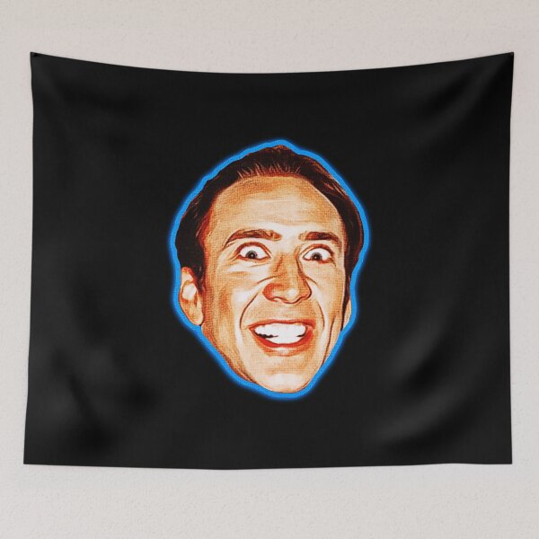 Item preview, Nicolas Cage Crazy Face Meme Neon Outline Head designed and sold by Boondocks254.