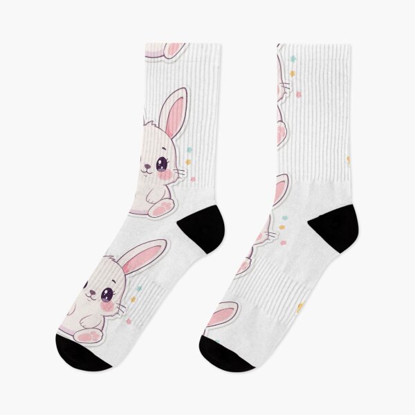 Item preview, Cute Pastel Chubby Bunny Cartoon – Kawaii Rabbit Illustration designed and sold by Tidarat-27.