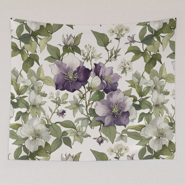 Item preview, Purple And White Floral Pattern designed and sold by CoolPixels.