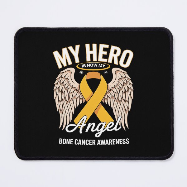 Item preview, Hero is Now My Angel Bone My Cancer Awareness Yellow Ribbon designed and sold by August4Laughs25.