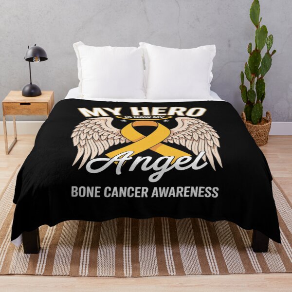 Item preview, Hero is Now My Angel Bone My Cancer Awareness Yellow Ribbon designed and sold by August4Laughs25.
