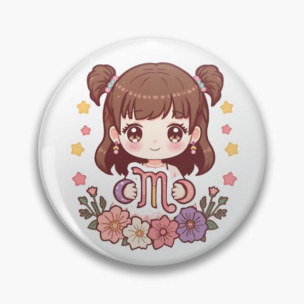 Aperçu de l'œuvre Illustration de fille kawaii avec le signe du zodiaque Vierge | Motif astrologique mignon créée et vendue par Activity01.