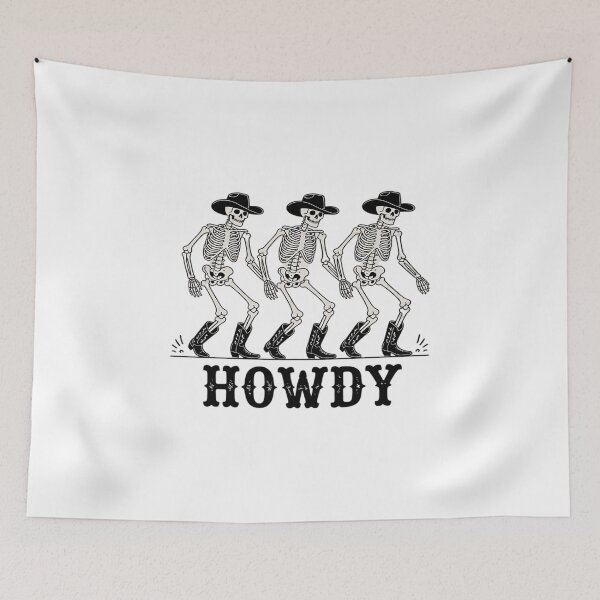 Item preview, Howdy Dancing Skeleton western Halloween designed and sold by itsnothatweird.