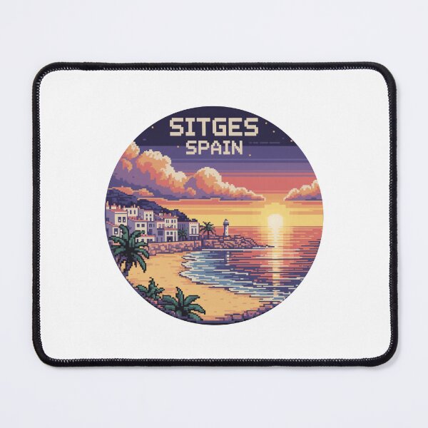 Item preview, Sitges Spain - Pixel Art Sunset Mediterranean Coast Design designed and sold by CircinusStore.