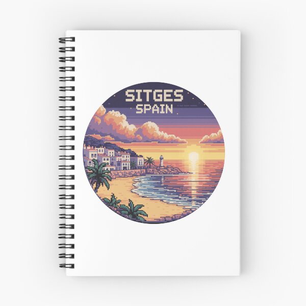 Item preview, Sitges Spain - Pixel Art Sunset Mediterranean Coast Design designed and sold by CircinusStore.