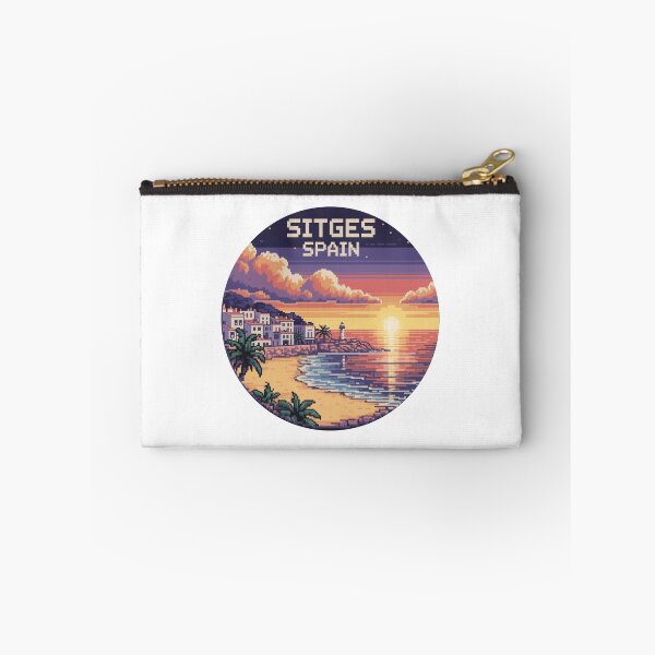 Item preview, Sitges Spain - Pixel Art Sunset Mediterranean Coast Design designed and sold by CircinusStore.