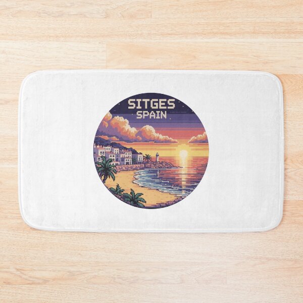 Item preview, Sitges Spain - Pixel Art Sunset Mediterranean Coast Design designed and sold by CircinusStore.