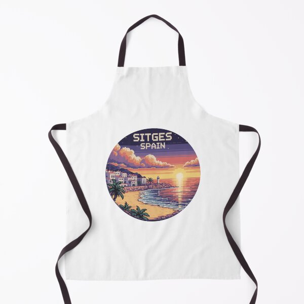 Item preview, Sitges Spain - Pixel Art Sunset Mediterranean Coast Design designed and sold by CircinusStore.