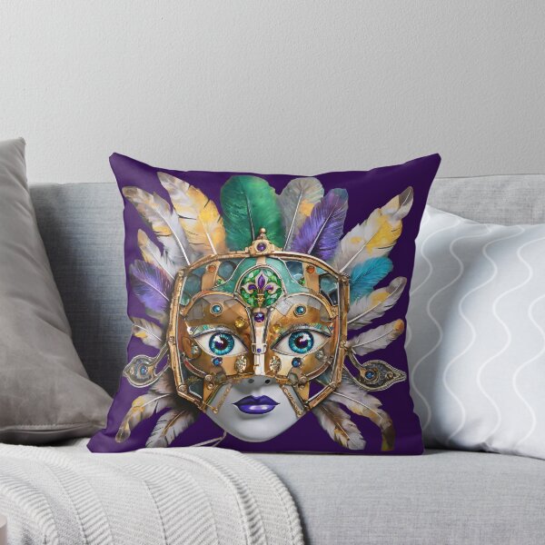 Item preview, Mardi Gras Realm Relic - Feather Metal Ceramic Mask designed and sold by Lee Hiller Designs.