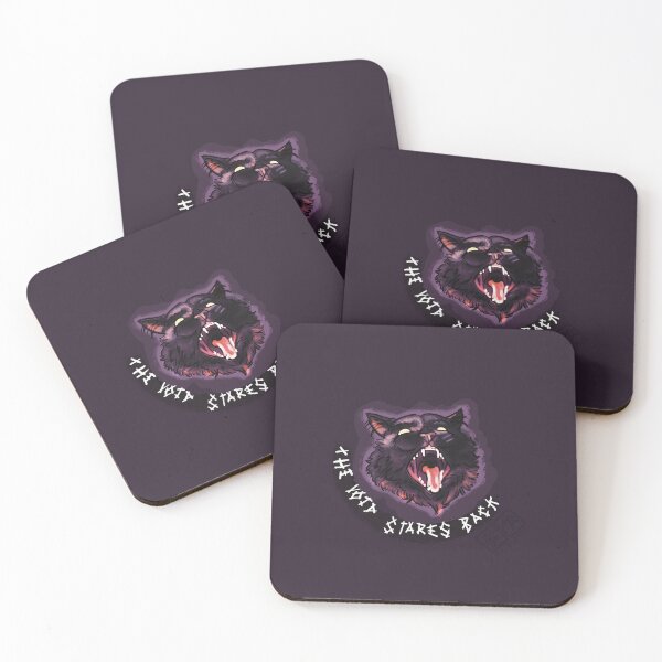 Item preview, The Void Stares Back Cat Sticker – Funny Creepy Black Cat Meme designed and sold by Made-by-Anxiety.