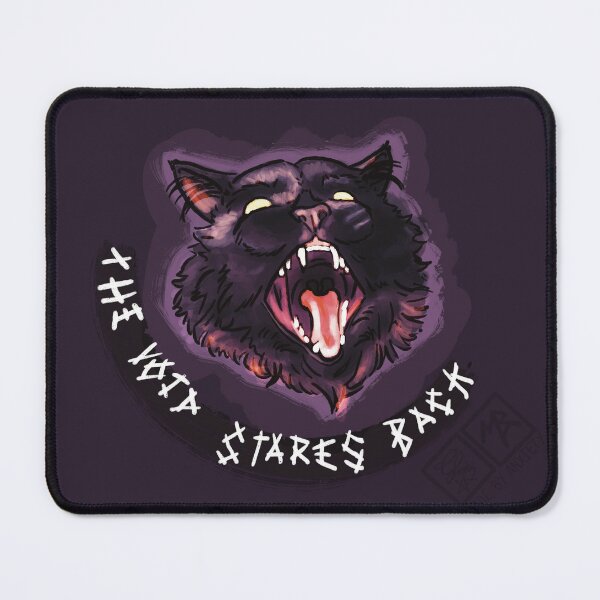 Item preview, The Void Stares Back Cat Sticker – Funny Creepy Black Cat Meme designed and sold by Made-by-Anxiety.