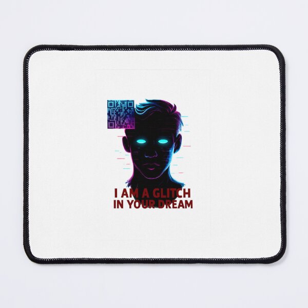 Item preview, “Cyberpunk Glitch Dream – QR Code Neon Portrait” designed and sold by Aucia.