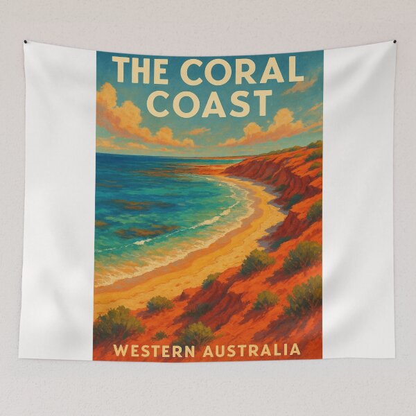 Item preview, Coral Coast Western Australia Red Cliffs and Ocean designed and sold by Places On Earth.