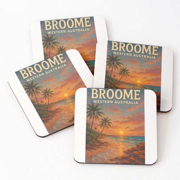 Item preview, Broome Western Australia Palm Trees and Sunset Coast designed and sold by Places On Earth.